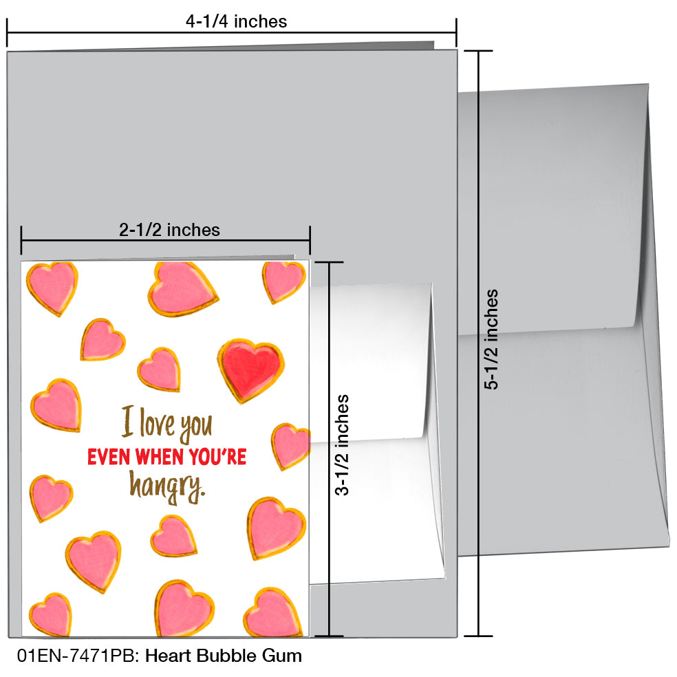 Heart Bubble Gum, Greeting Card (7471PB), Enclosure, printedcanvas.com