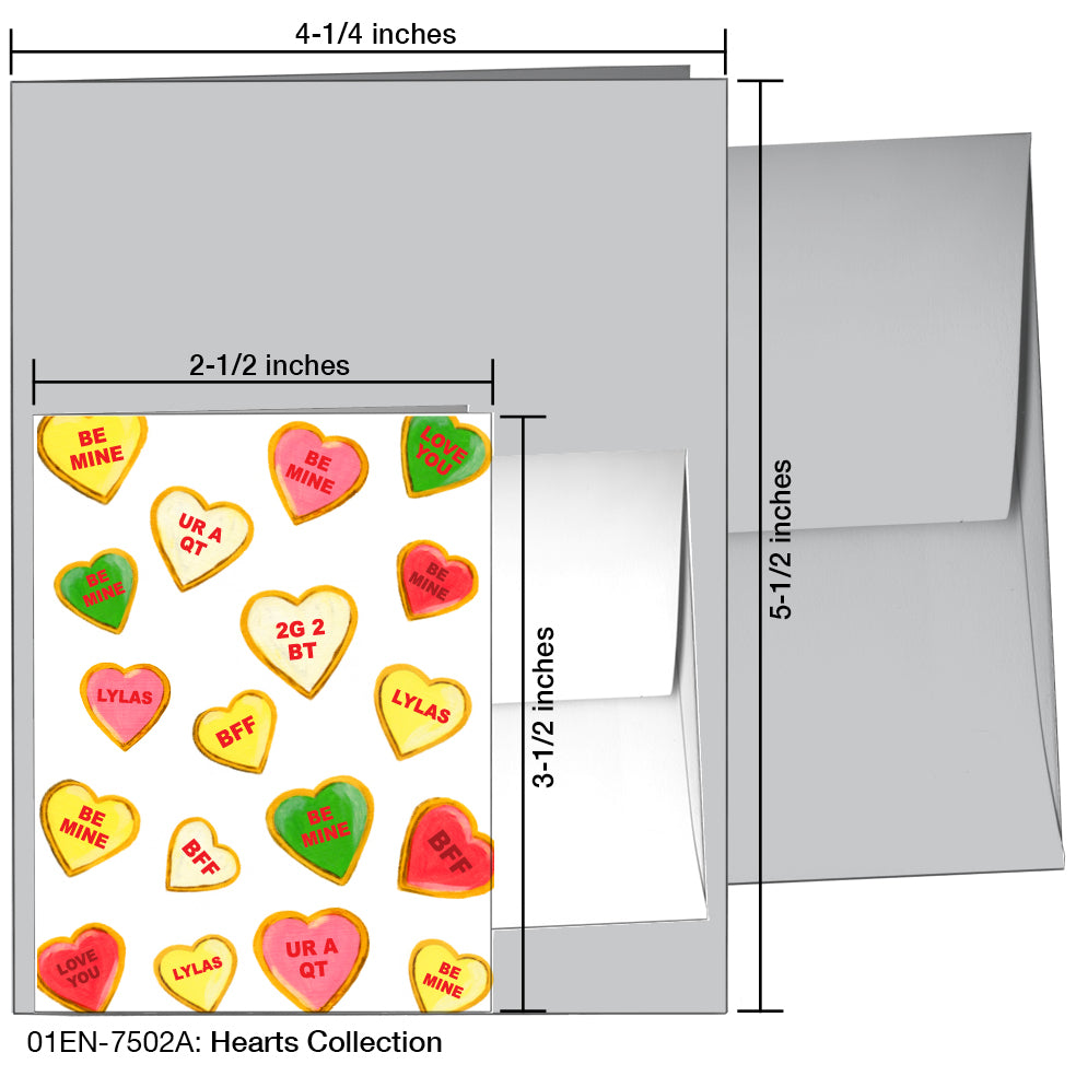 Hearts Collection, Greeting Card (7502A), Enclosure, printedcanvas.com