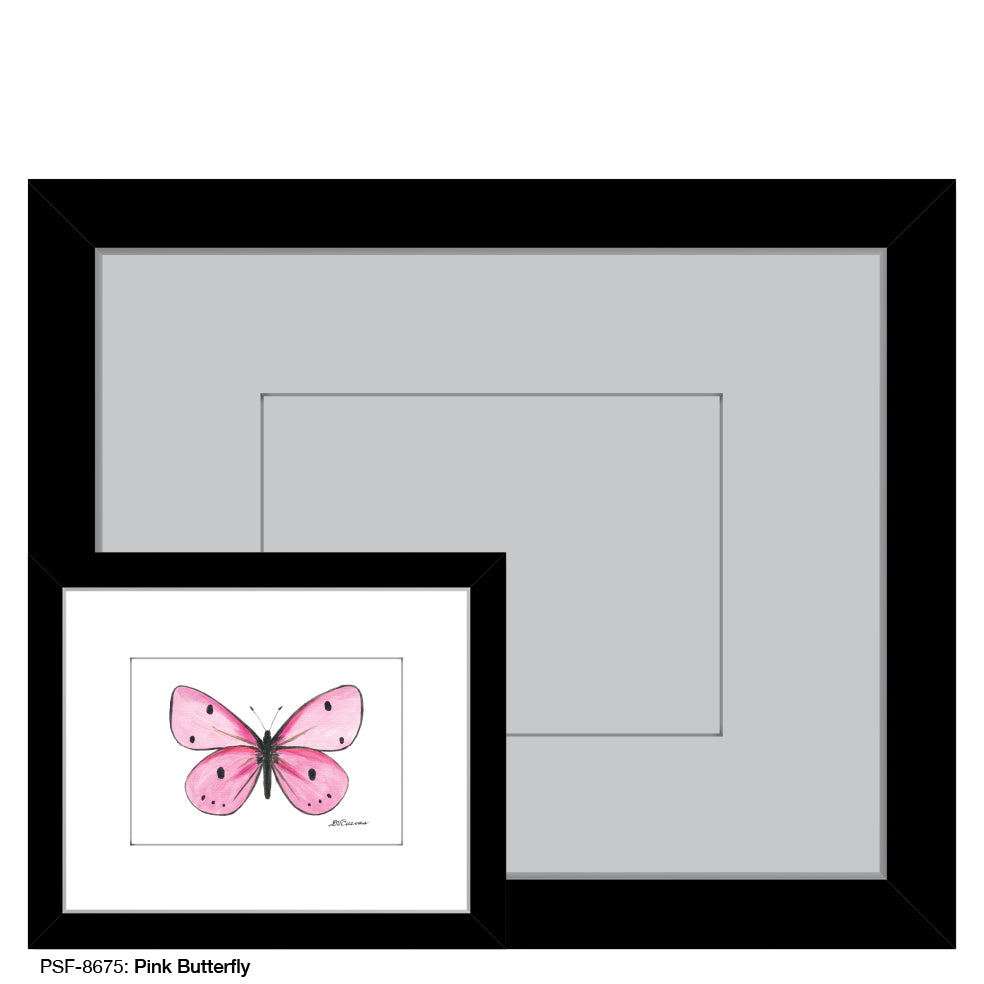 Pink Butterfly, Print (#8675F), Print Matted, www.printedcanvas.com
