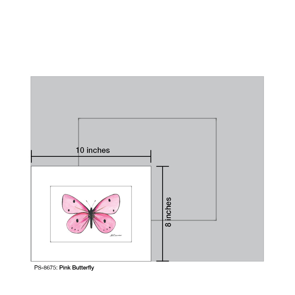 Pink Butterfly, Print (#8675F), Print Matted, www.printedcanvas.com