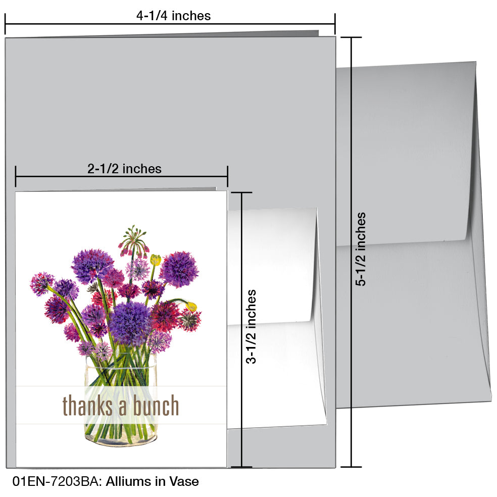 Alliums in Vase, Greeting Card (7203BA), Enclosure Card, www.printedcanvas.com