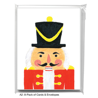 Nutcracker In Red, Greeting Card (8079A), A2 8-Pack, printedcanvas.com