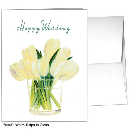 White Tulips in Glass, Greeting Card (7096B), A2 Card Front, www.printedcanvas.com