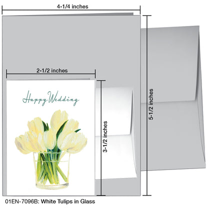 White Tulips in Glass, Greeting Card (7096B), Enclosure Card, www.printedcanvas.com