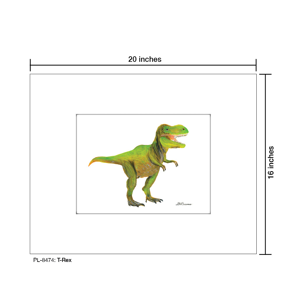 T-Rex, Print (#8474A), Printe Matted, www.printedcanvas.com