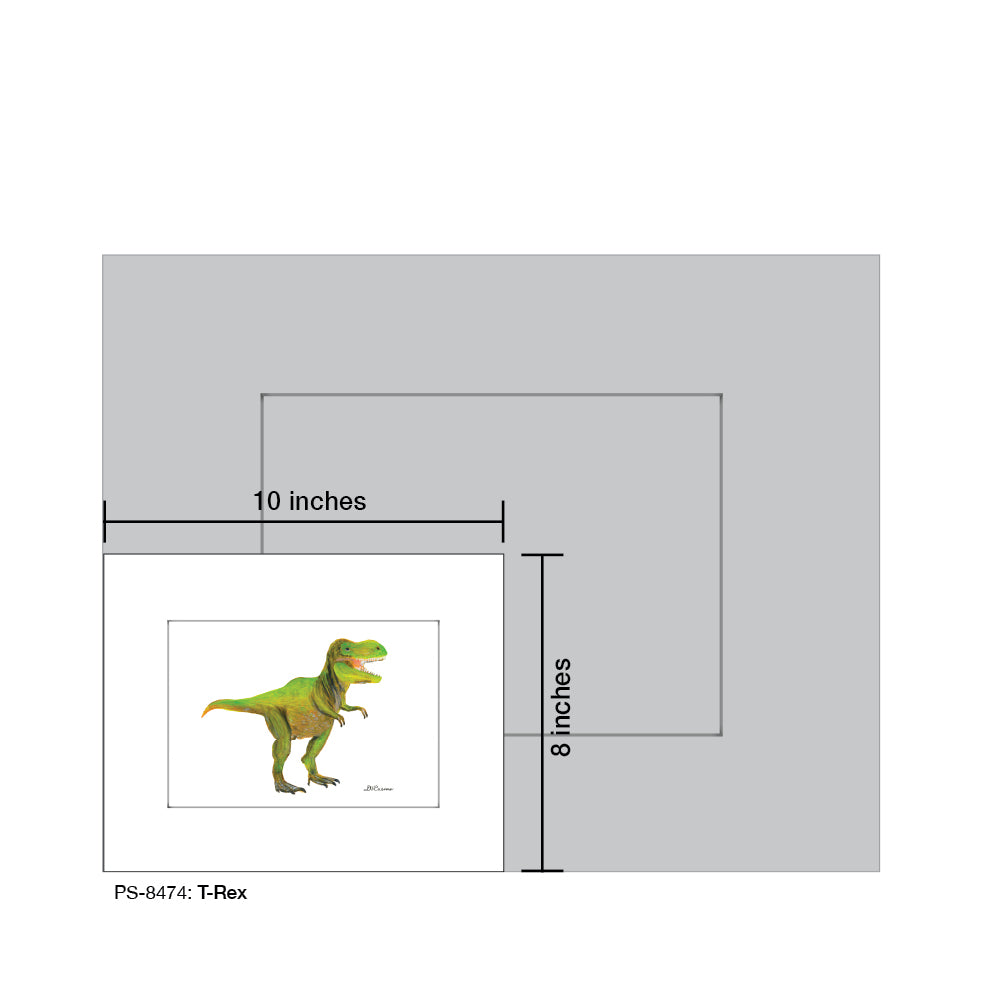 T-Rex, Print (#8474A), Print Matted, www.printedcanvas.com