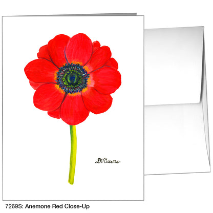 Anemone Red Close-Up, Greeting Card (7269S), A2, printedcanvas.com
