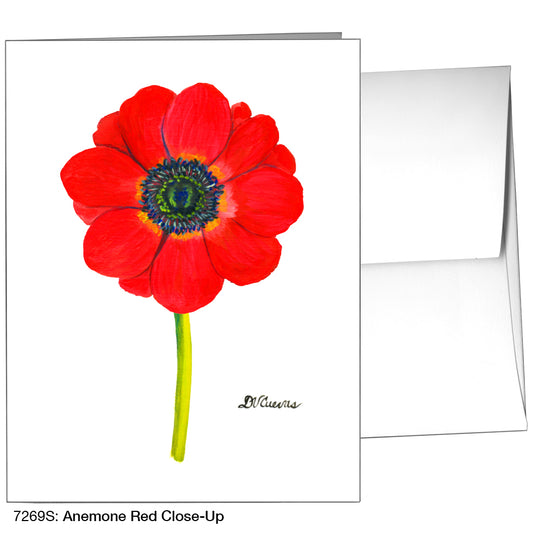 Anemone Red Close-Up, Greeting Card (7269S), A2, printedcanvas.com