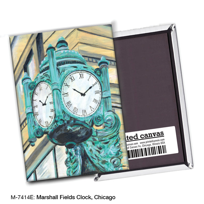 Marshall Fields Clock, Chicago, Magnet (M-7414E), Blank, printedcanvas.com