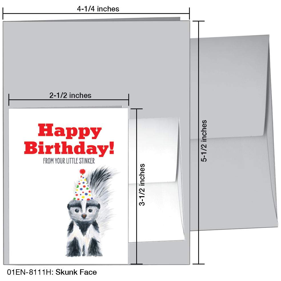 Skunk Face, Greeting Card (8111H), Enclosure Card, www.printedcanvas.com