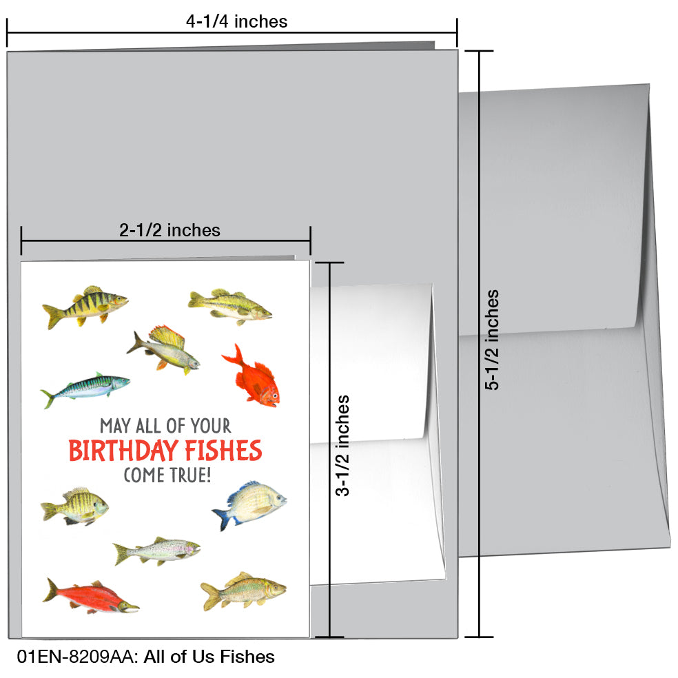 All of Us Fishes, Greeting Card (8209AA), Enclosure Card, www.printedcanvas.com