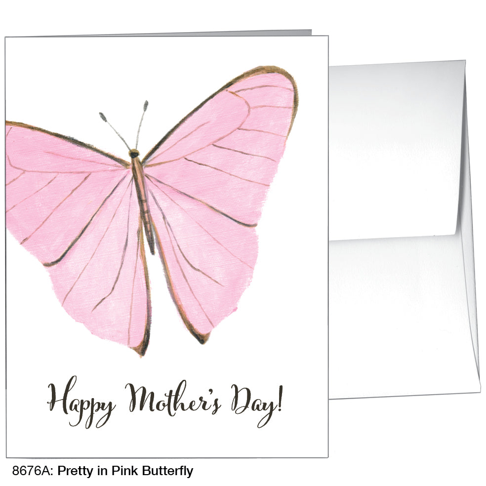 Pretty in Pink Butterfly, Greeting Card (8676A), A2 Card Front, www.printedcanvas.com