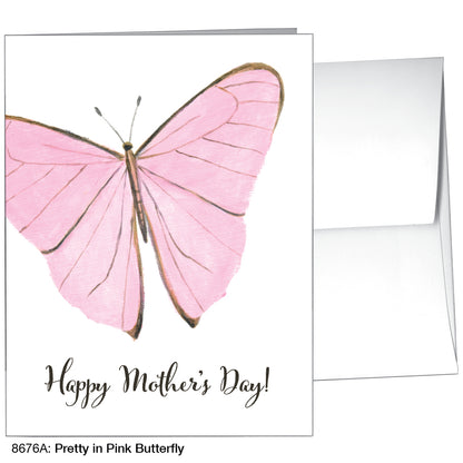 Pretty in Pink Butterfly, Greeting Card (8676A), A2 Card Front, www.printedcanvas.com