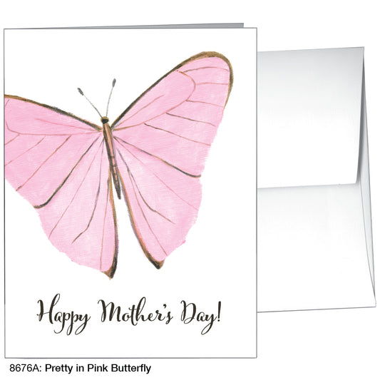 Pretty in Pink Butterfly, Greeting Card (8676A), A2, printedcanvas.com