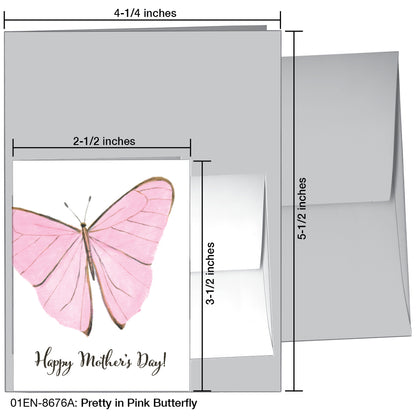 Pretty in Pink Butterfly, Greeting Card (8676A), Enclosure Card, www.printedcanvas.com