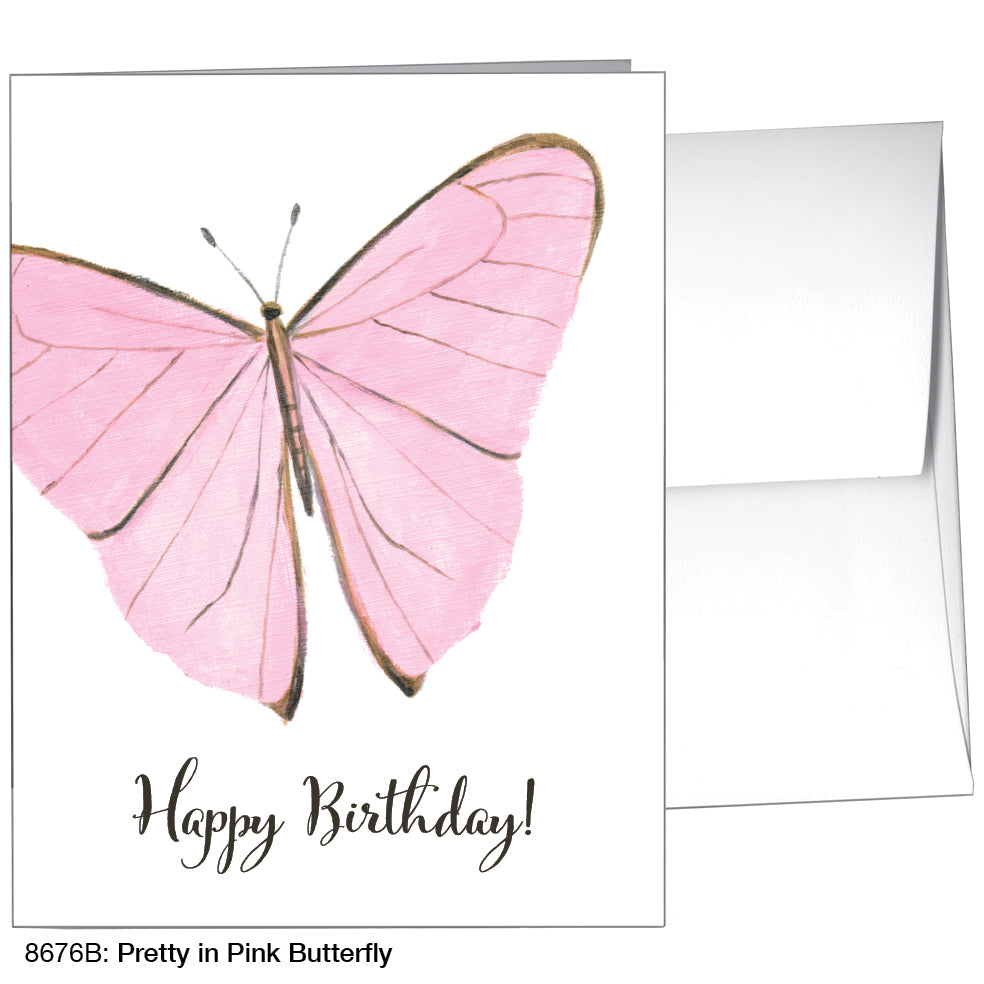 Pretty in Pink Butterfly, Greeting Card (8676B), A2 Card Front, www.printedcanvas.com