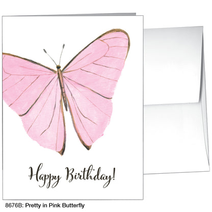 Pretty in Pink Butterfly, Greeting Card (8676B), A2 Card Front, www.printedcanvas.com