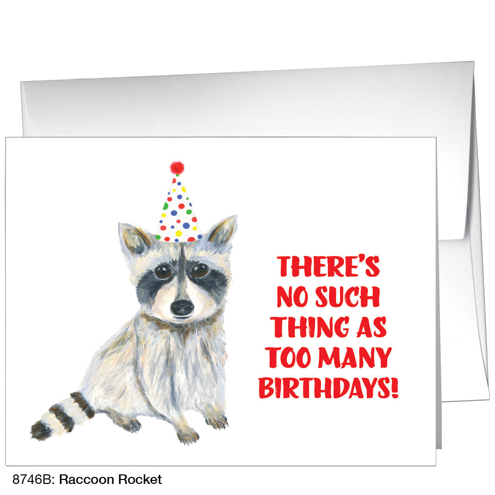 Raccoon Rocket, Greeting Card (8746B), A2, printedcanvas.com