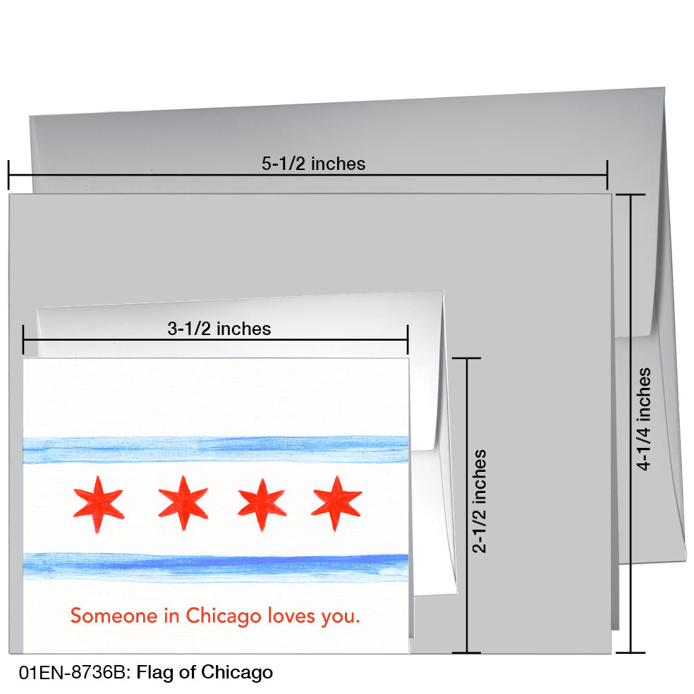 Flag of Chicago, Greeting Card (8736B), Enclosure, printedcanvas.com