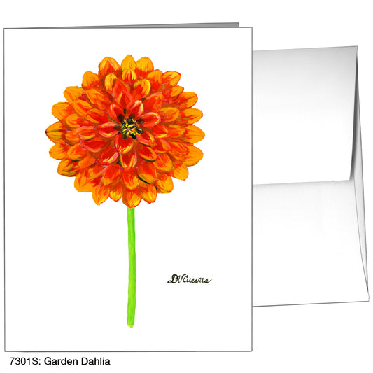 Garden Dahlia, Greeting Card (7301S), A2 Card Front, www.printedcanvas.com
