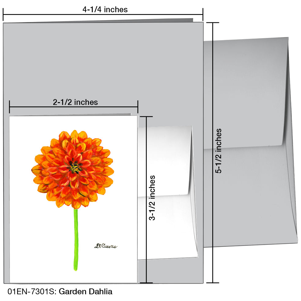 Garden Dahlia, Greeting Card (7301S), Enclosure, www.printedcanvas.com