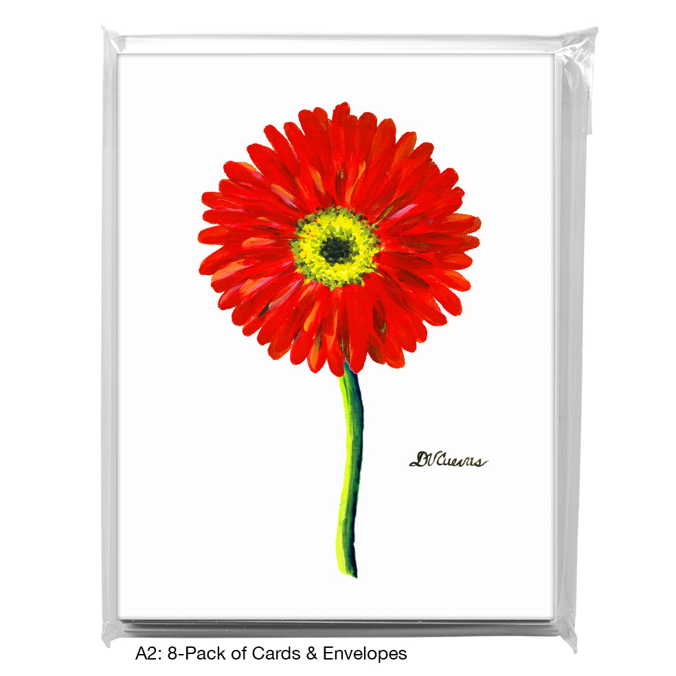 Gerber Bright Red, Greeting Card (7346AJ), A2 Card 8-Pack, www.printedcanvas.com