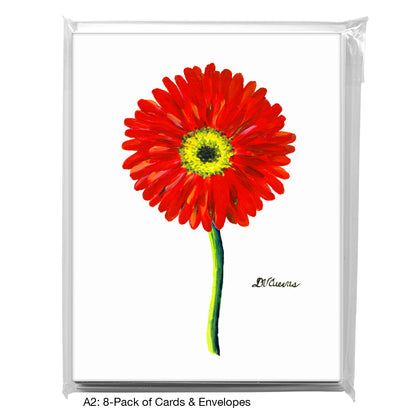 Gerber Bright Red, Greeting Card (7346AJ), A2 Card 8-Pack, www.printedcanvas.com