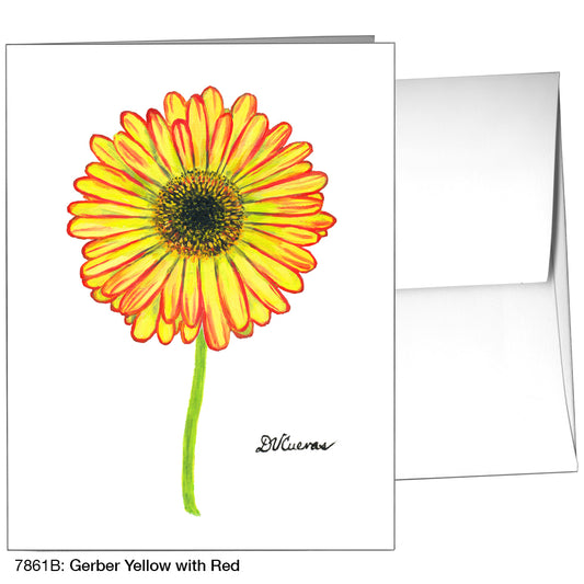 Gerber Yellow with Red, Greeting Card (7861B), A2 Card Front, www.printedcanvas.com