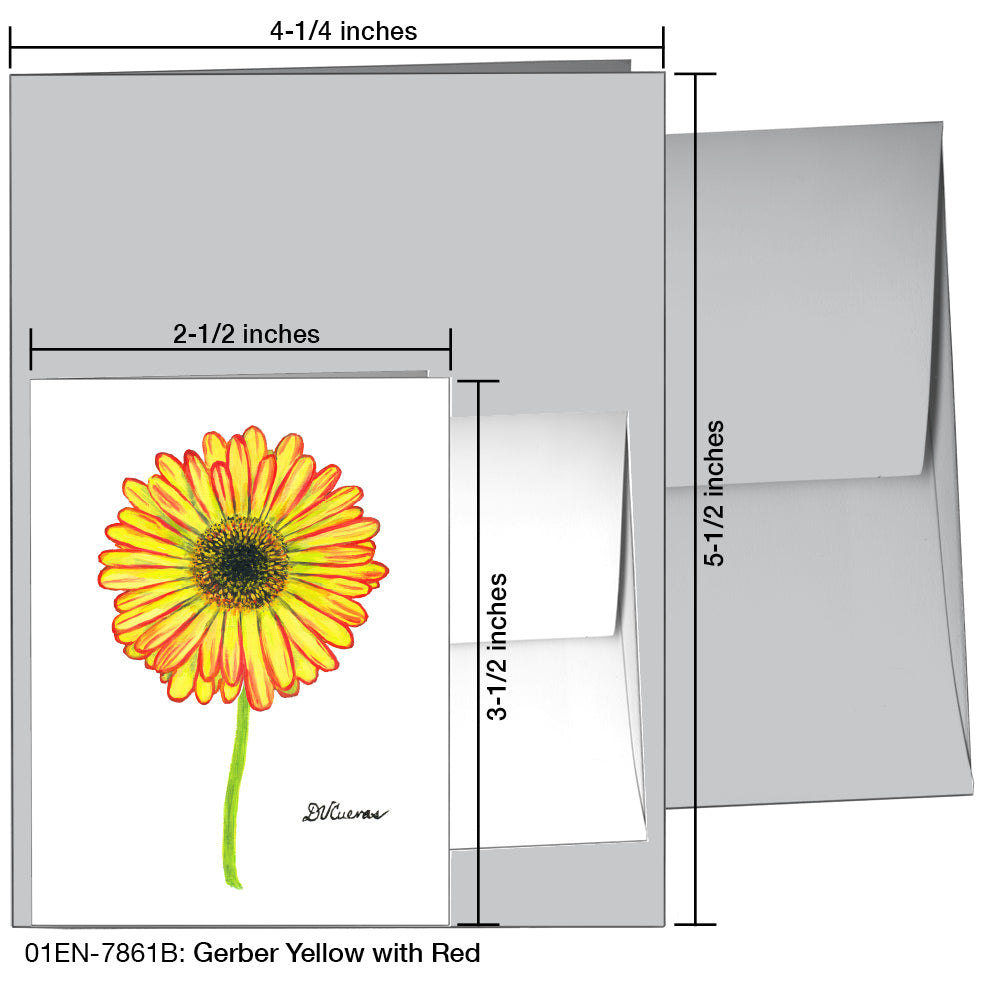 Gerber Yellow with Red, Greeting Card (7861B), Enclosure Card, www.printedcanvas.com