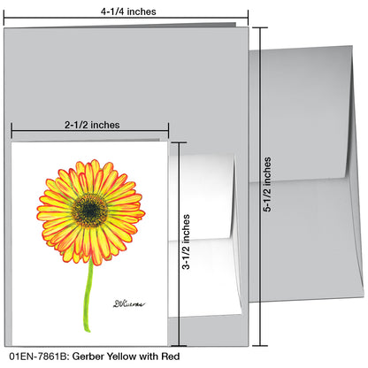 Gerber Yellow with Red, Greeting Card (7861B), Enclosure Card, www.printedcanvas.com
