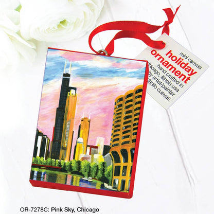 Pink Sky, Chicago, Ornament (OR-7278C)