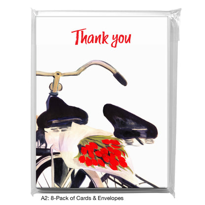 Bicycle & Tulips, Greeting Card (7003K)