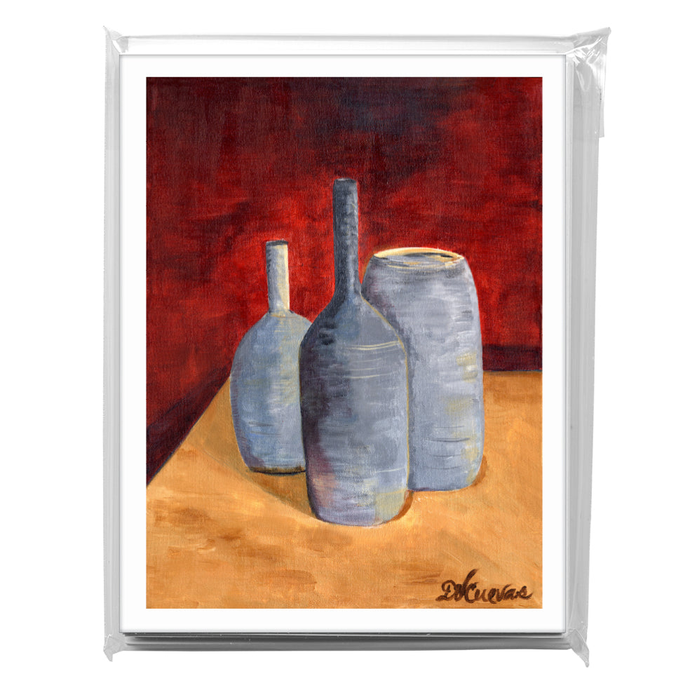 Bottles On Red, Greeting Card (7010)