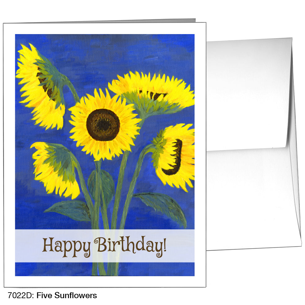 Five Sunflowers, Greeting Card (7022D)