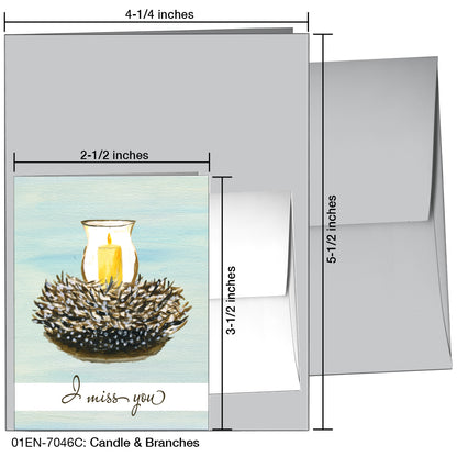 Candle & Branches, Greeting Card (7046C)