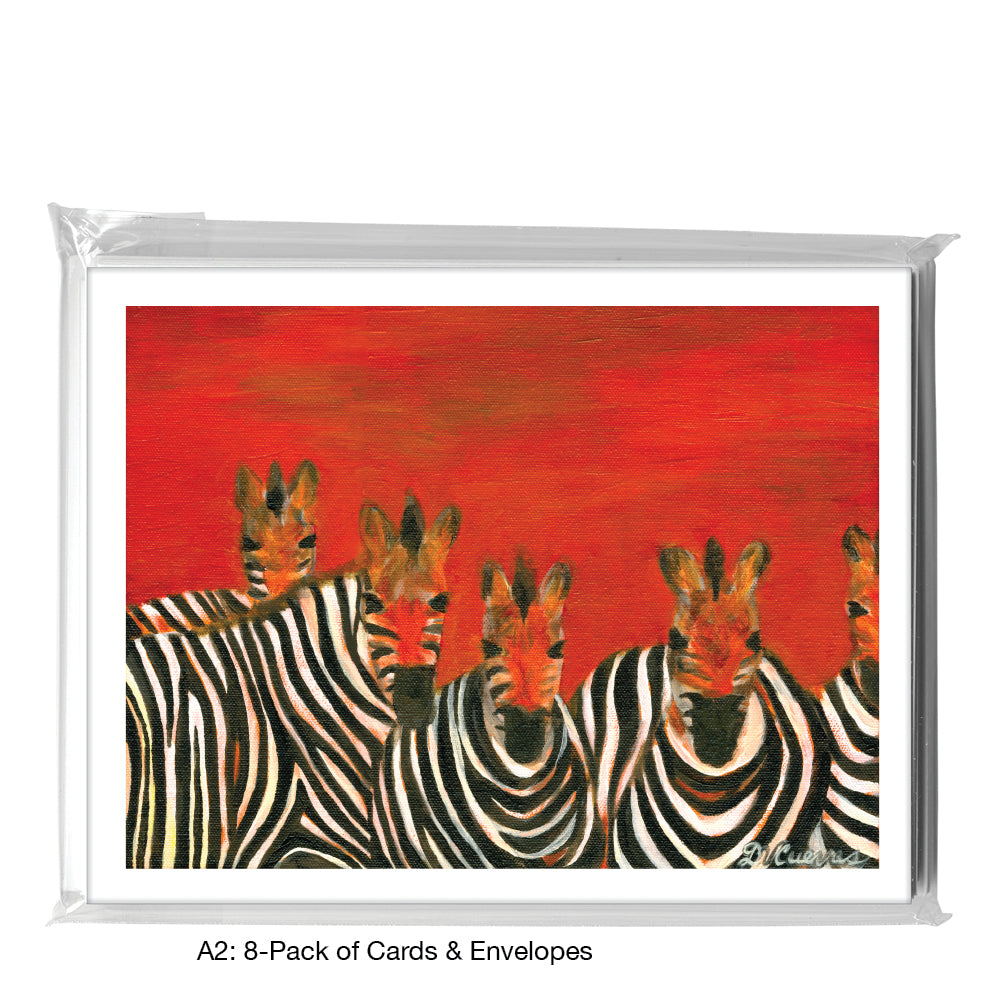 Stripes In Red, Greeting Card (7067)