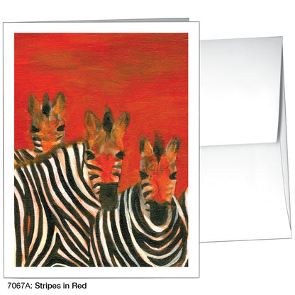 Stripes In Red, Greeting Card (7067A)
