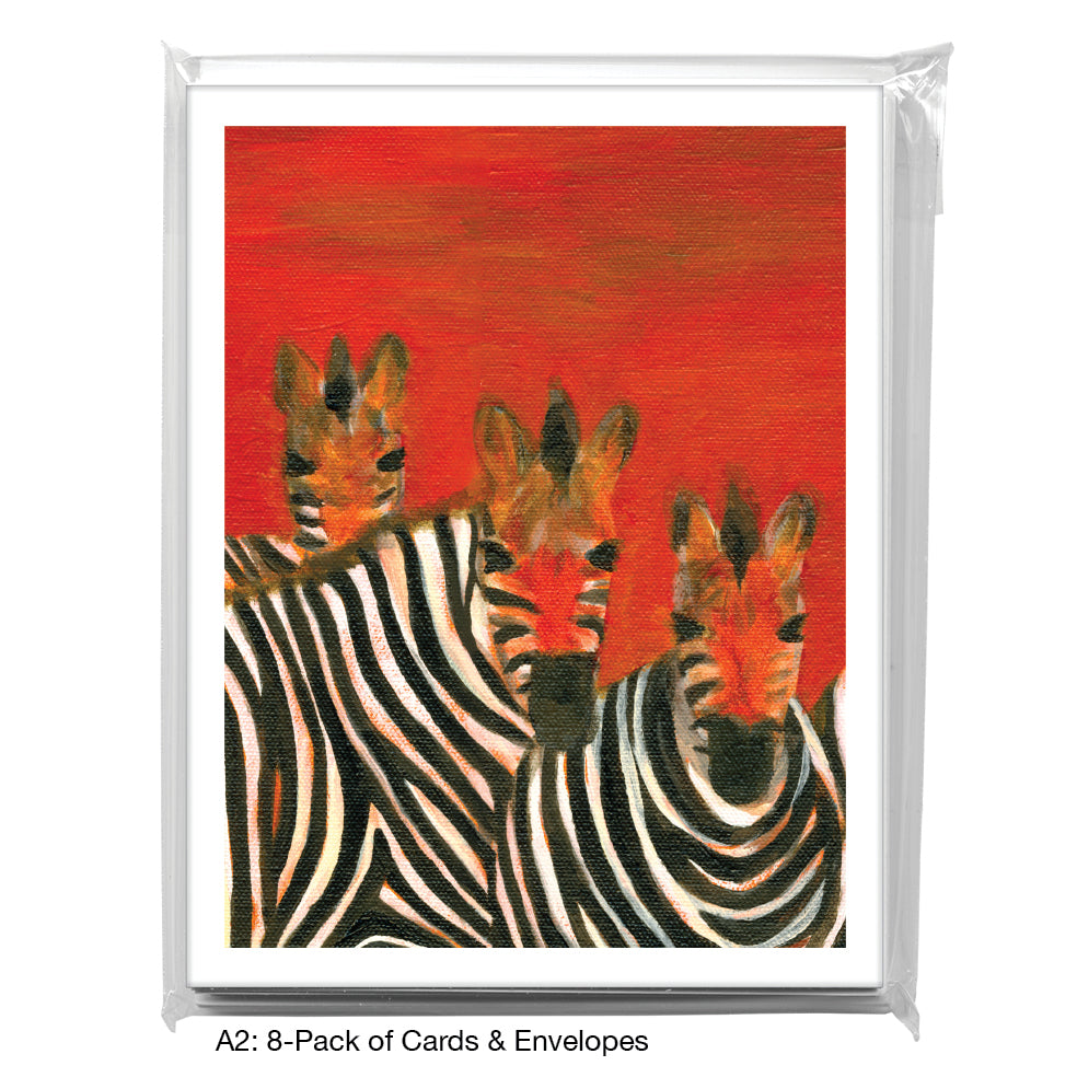 Stripes In Red, Greeting Card (7067A)