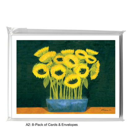 Sunflowers On Black, Greeting Card (7070H)