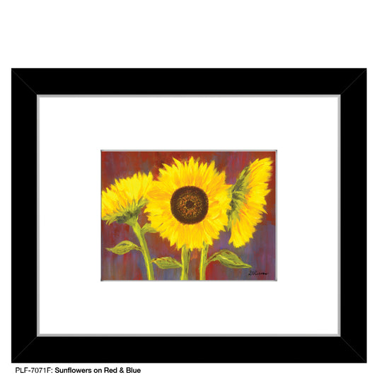 Sunflowers on Red & Blue, Print (#7071F)
