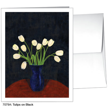 Tulips On Black, Greeting Card (7079A)