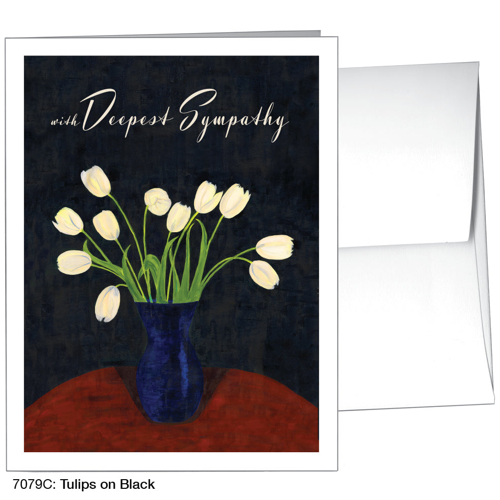 Tulips On Black, Greeting Card (7079C)