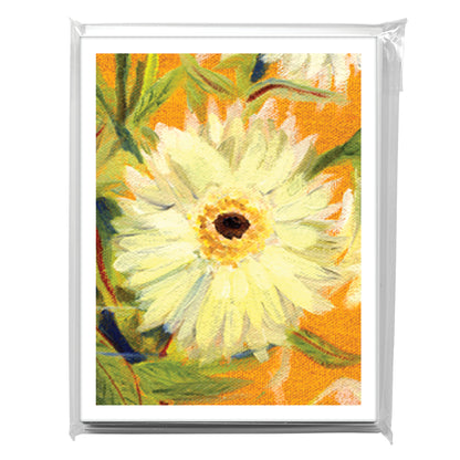 White Gerbers In Vase, Greeting Card (7083E)