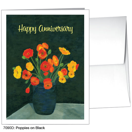 Poppies On Black, Greeting Card (7090D)