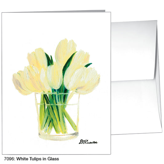 White Tulips In Glass, Greeting Card (7096)
