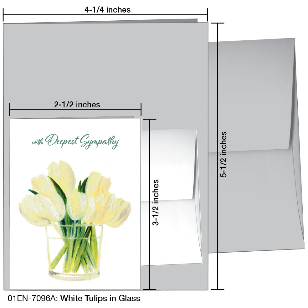 White Tulips In Glass, Greeting Card (7096A)