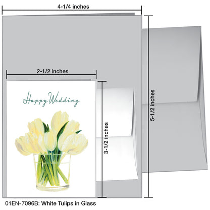 White Tulips In Glass, Greeting Card (7096B)