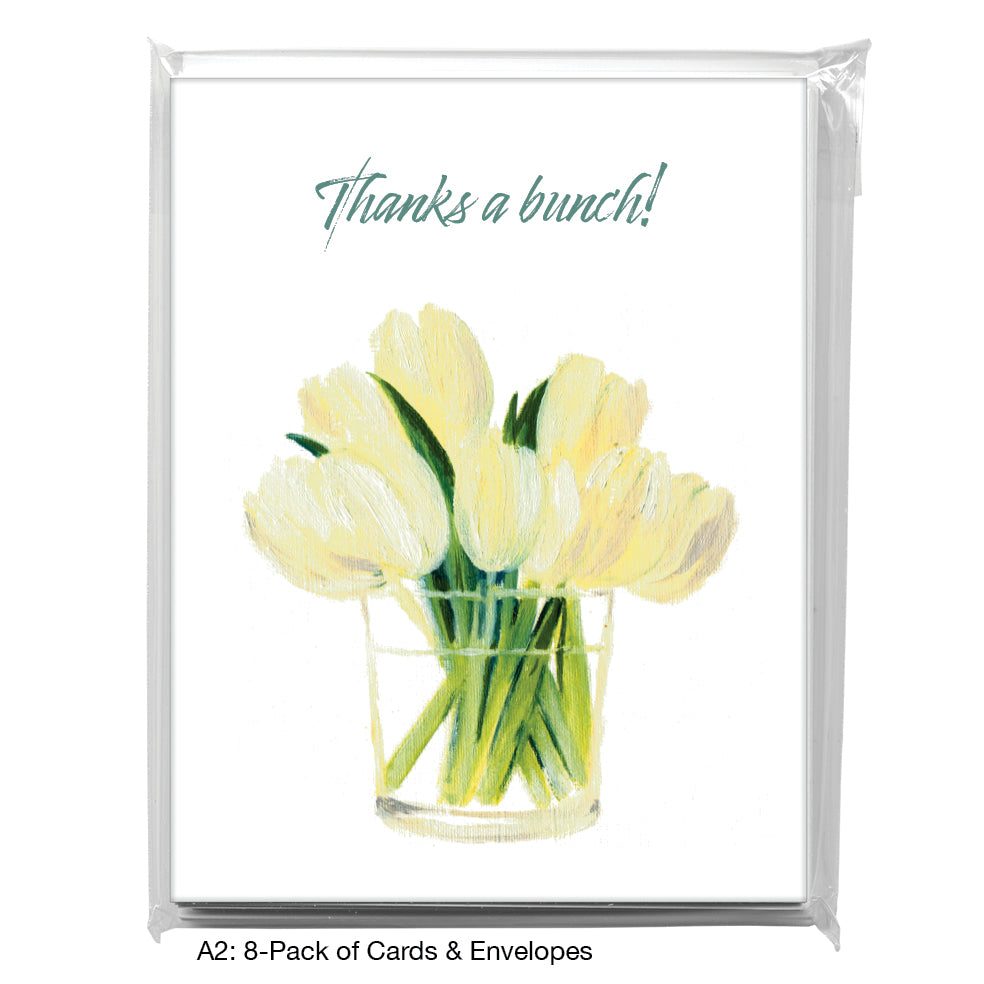 White Tulips In Glass, Greeting Card (7096C)