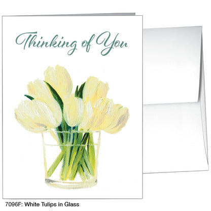 White Tulips In Glass, Greeting Card (7096F)