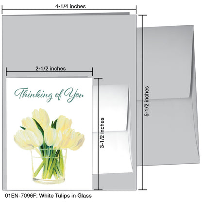White Tulips In Glass, Greeting Card (7096F)